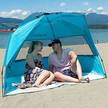 Alvantor Beach Tent with 50+ UV Protection & Windproof Design