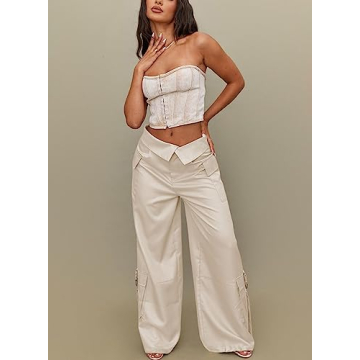 Stylish RAISECOM Satin Cargo Pants for Women