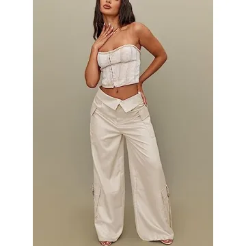 Stylish RAISECOM Satin Cargo Pants for Women