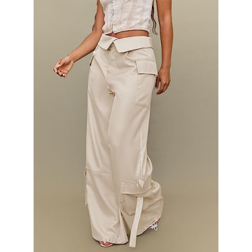 Stylish RAISECOM Satin Cargo Pants for Women