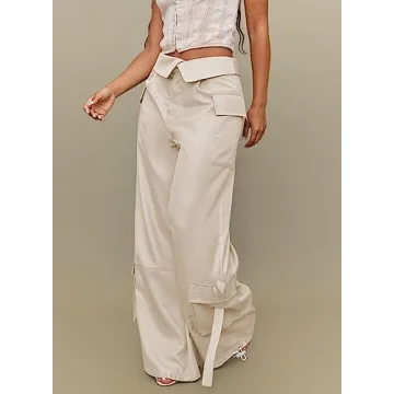 Stylish RAISECOM Satin Cargo Pants for Women