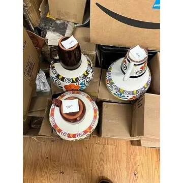 Authentic Mexican Hand Painted Water Carafe and Mug Set