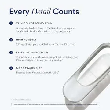 Ritual Natal Choline Supplement, 550mg, Supports Baby’s Cognitive Function When Taken During Pregnancy and Choline Content in Breastmilk*, 30 Day Supply