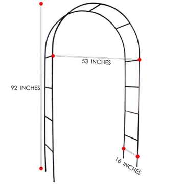 1. GO Steel Garden Arch, 7'8" High x 4'5" Wide, Garden Arbor for Various Climbing Plant, Outdoor Gar...