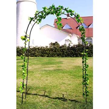 1. GO Steel Garden Arch, 7'8" High x 4'5" Wide, Garden Arbor for Various Climbing Plant, Outdoor Garden Lawn Backyard