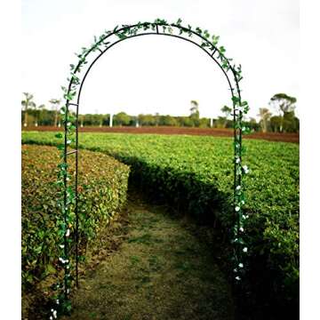 1. GO Steel Garden Arch, 7'8" High x 4'5" Wide, Garden Arbor for Various Climbing Plant, Outdoor Garden Lawn Backyard