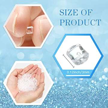 Waydress Fakes Miniature Clear Plastic Ice Cubes for Dollhouse Cups Sprinkle Decorations Fake Cake D...