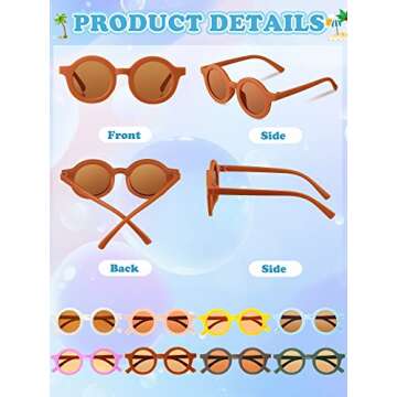 Flutesan Kid Round Sunglasses - 24 Stylish Pairs for Kids