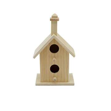 Creative Hobbies® Mini 4 Inch Tall Birdhouse - Set of 4 Styles, Small Unfinished Wood Ready to Paint or Decorate