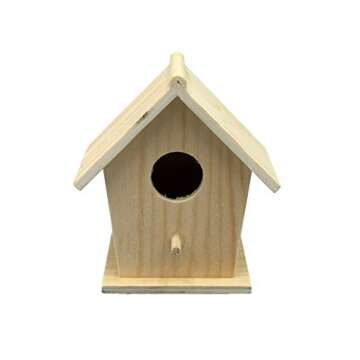 Creative Hobbies® Mini 4 Inch Tall Birdhouse - Set of 4 Styles, Small Unfinished Wood Ready to Paint or Decorate
