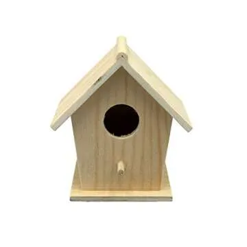 Creative Hobbies® Mini 4 Inch Tall Birdhouse - Set of 4 Styles, Small Unfinished Wood Ready to Paint or Decorate