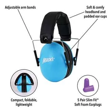 Mack's Double-Up Hearing Protection Kids Earmuffs with Earplugs – Ear Muffs for Noise Reduction fo...