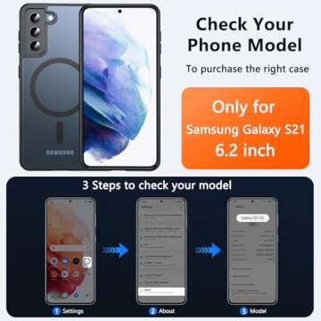 Hensinple Samsung Galaxy S21 Case - 200% Stronger Magnetic, Military-Grade Protection