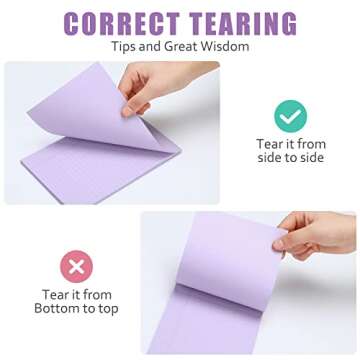 TaoBary 10 Pack 500 Sheets (50/Pad) Lined Sticky Notepads 5 x 8 Inch Large Note Pads Colorful Self Stick Ruled Post Stickies Memo for Office Home Supplies, 5 Colors(Pastel Color)