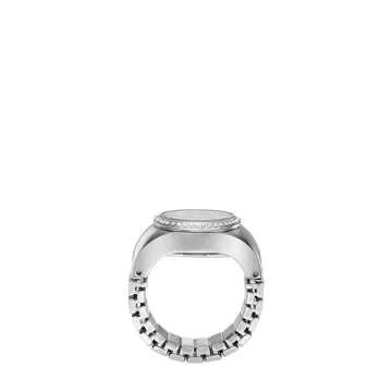 Elegant Fossil Women's Watch Ring | Stylish Silver Glitz Design