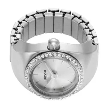 Fossil Women's Stylish Silver Watch Ring - Perfect for Any Occasion