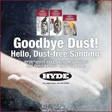 Hyde Tools 09165 Dust-Free Drywall Vacuum Hand Sander with 6-Foot Hose