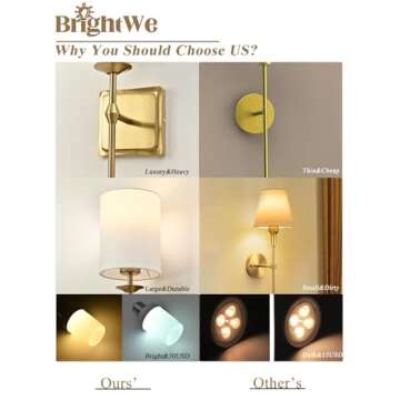 Battery Operated Wall Sconces Set of 2 Two Wireless Sconces Brass Gold Rechargeable Wall Lights Dimmable&RGB Battery Powered Wall Sconce Wall Decor for Bedroom Living Room, Remote Control