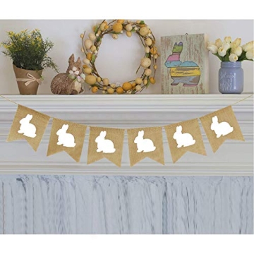 Partyprops Easter Bunny Garland - Cute Burlap Decoration