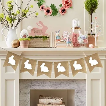 Partyprops Easter Bunny Garland - Cute Burlap Decoration