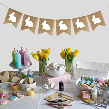 Partyprops Easter Bunny Garland - Cute Burlap Decoration