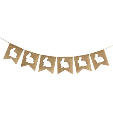 Partyprops Easter Bunny Garland - Cute Burlap Decoration