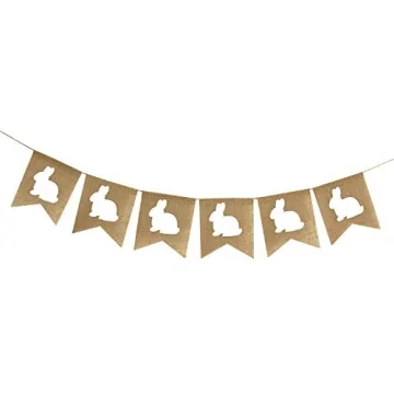 Partyprops Easter Bunny Garland - Cute Burlap Decoration