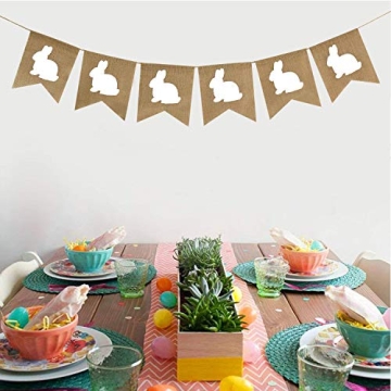 Partyprops Easter Bunny Garland - Cute Burlap Decoration