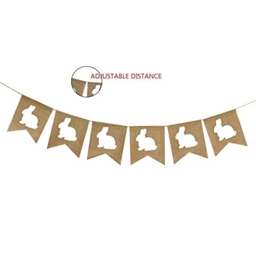 Partyprops Easter Bunny Garland - Cute Burlap Decoration