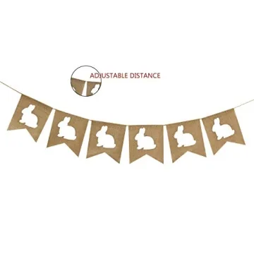 Partyprops Easter Bunny Garland - Cute Burlap Decoration