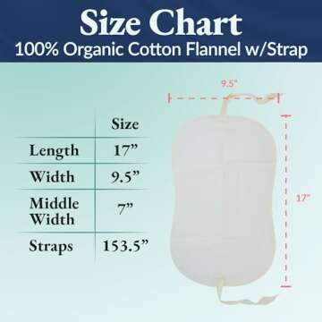 QUEEN OF THE THRONES 100% Organic Cotton Flannel & Naturopathic Doctor Designed with Strap for Castor Oil Pack - Reusable, Comfort Sleep Fit, Soft Ties (Castor Oil sold separately)