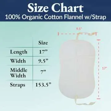 QUEEN OF THE THRONES 100% Organic Cotton Flannel & Naturopathic Doctor Designed with Strap for Castor Oil Pack - Reusable, Comfort Sleep Fit, Soft Ties (Castor Oil sold separately)