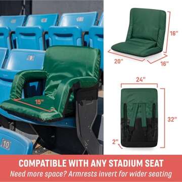 Oniva Ventura Reclining Stadium Chair - Portable Comfort