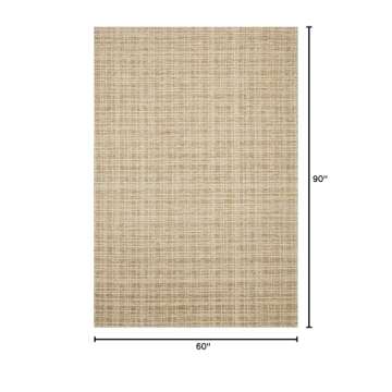 Loloi Chris Loves Julia Polly 5'-0" x 7'-6" Area Rug in Straw/Ivory - Large Neutral Area Rug, Unique...
