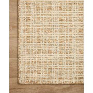 Loloi Chris Loves Julia Polly 5'-0" x 7'-6" Area Rug in Straw/Ivory - Large Neutral Area Rug, Unique Patterned Rug for Living Room, Bedroom, Dining Area, Home Office