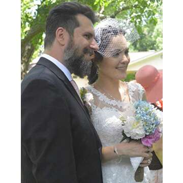 BABEYOND Bridal Wedding Fascinator Mesh Feather Fascinator Hair Clip Hair Fascinator Veil Crystal Wedding Veil (A-White)