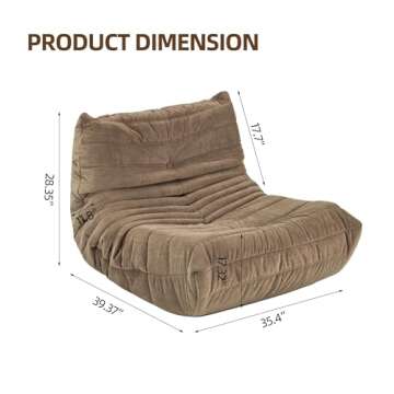 Asukale Bean Bag Sofa Chairs for Adults - Cozy Lazy Floor Sofa Design