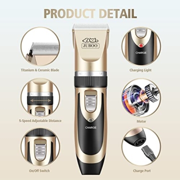 Juboo Low Noise Rechargeable Pet Grooming Clippers