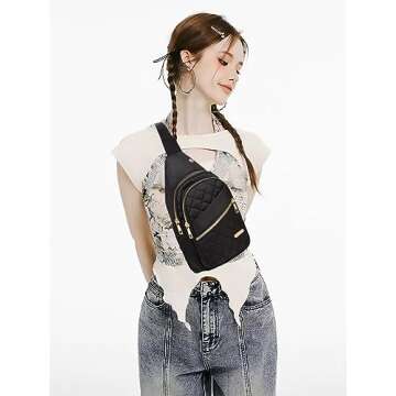 AOSTIHOT Crossbody Small Sling Backpack Sling Bag for Women Men, Chest Bag Daypack Crossbody for Tra...