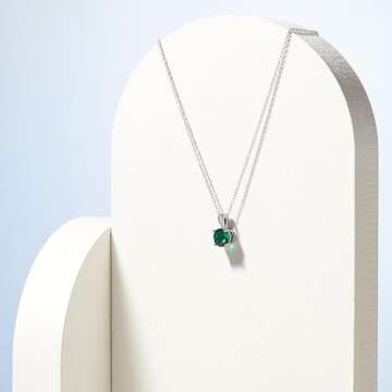 Stylish Amazon Essentials Emerald Pendant Necklace for May Birthdays