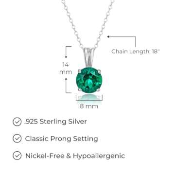 Stylish Amazon Essentials Emerald Pendant Necklace for May Birthdays