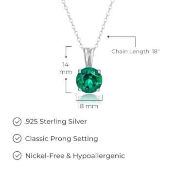 Stylish Amazon Essentials Emerald Pendant Necklace for May Birthdays