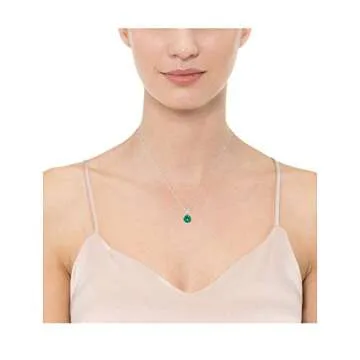 Stylish Amazon Essentials Emerald Pendant Necklace for May Birthdays