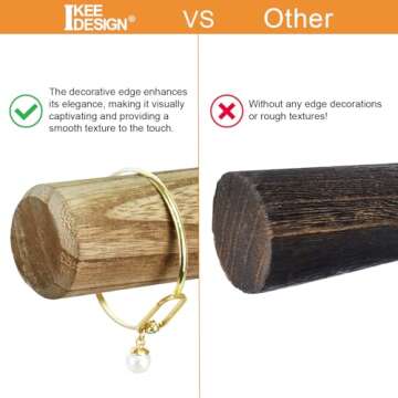 Ikee Design 2 Tier Wooden Jewelry Bracelet Watch Display Tower, Bangle Scrunchie Necklace Holder Storage Stand, Oak Color, 7.9 W x 4.3 D x 9.4 H in