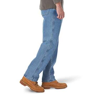 Rustler mens Classic Regular Fit Jeans, Stonewash, 34W x 32L US