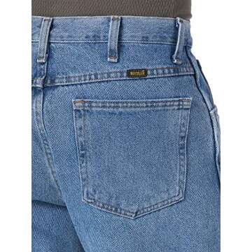 Rustler mens Classic Regular Fit Jeans, Stonewash, 34W x 32L US