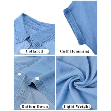 Zilcremo Women Denim Shirt Dress for Effortless Style