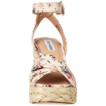 Steve Madden Women's Poloma Wedge Sandal - Floral Comfort and Style