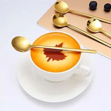 LUCKJOY Gold Coffee Spoons - Durable & Elegant Set of 6