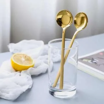 LUCKJOY Gold Coffee Spoons - Durable & Elegant Set of 6